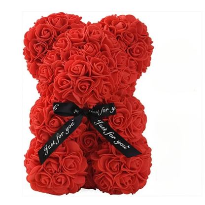 Rose Teddy Bear - Perfect Gift for Mom on Mother's Day, Birthdays, Valentine's Day & Anniversaries
